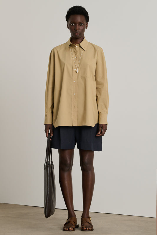 Carlotta Shirt - Dark Beige - Cotton - Women