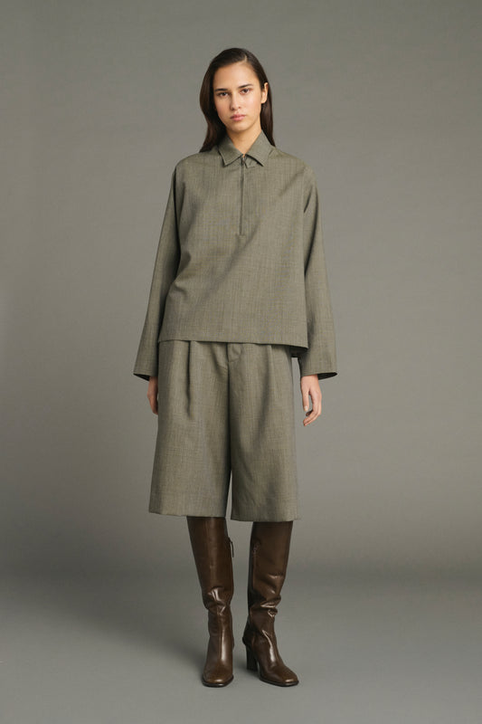 Jessie Blouse - Sage Green - Wool - Women