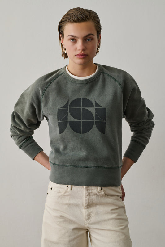 Sweatshirt Apollo - Gris Vert - Coton - Femme