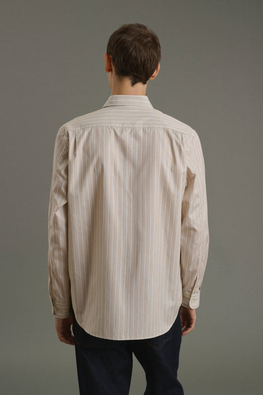 Shirt Glenn - Hazelnut/Ecru - Cotton - Men