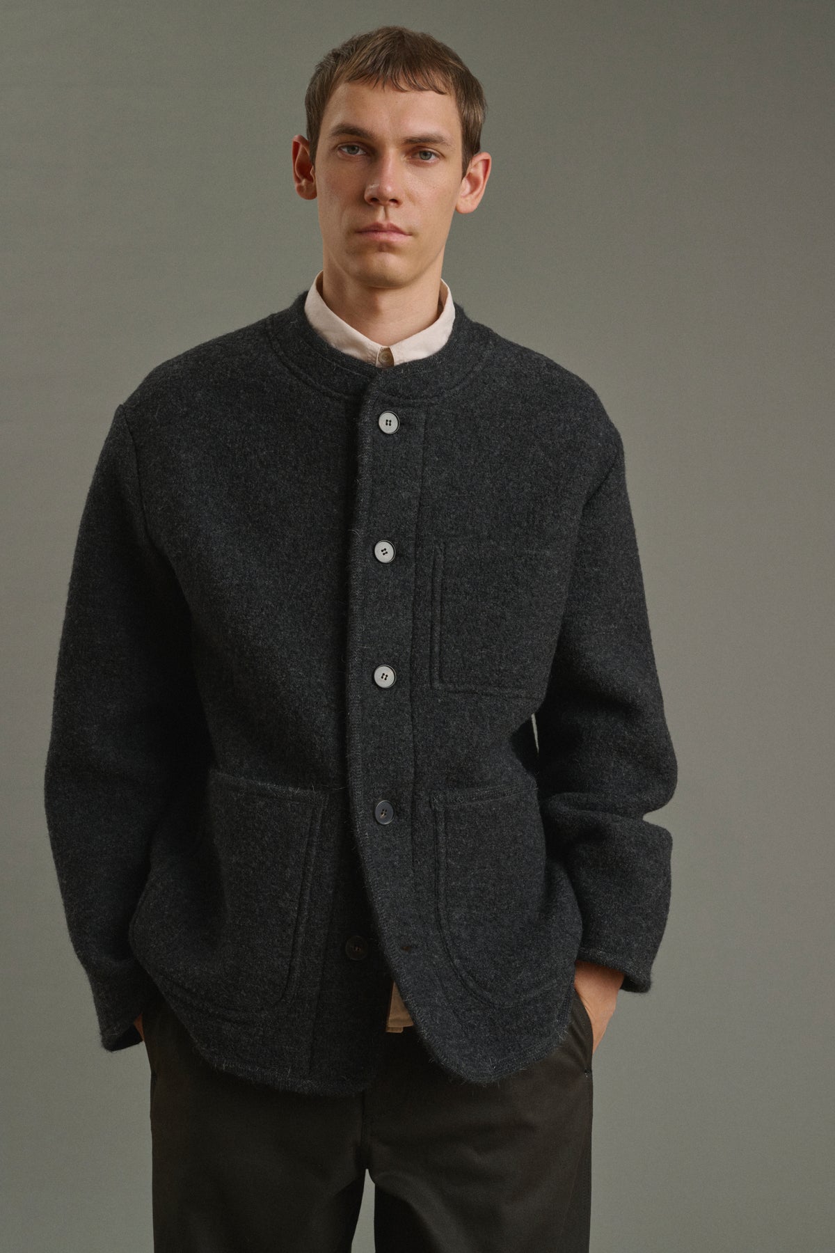 Aliocha jacket - Charcoal Grey - Wool - Men