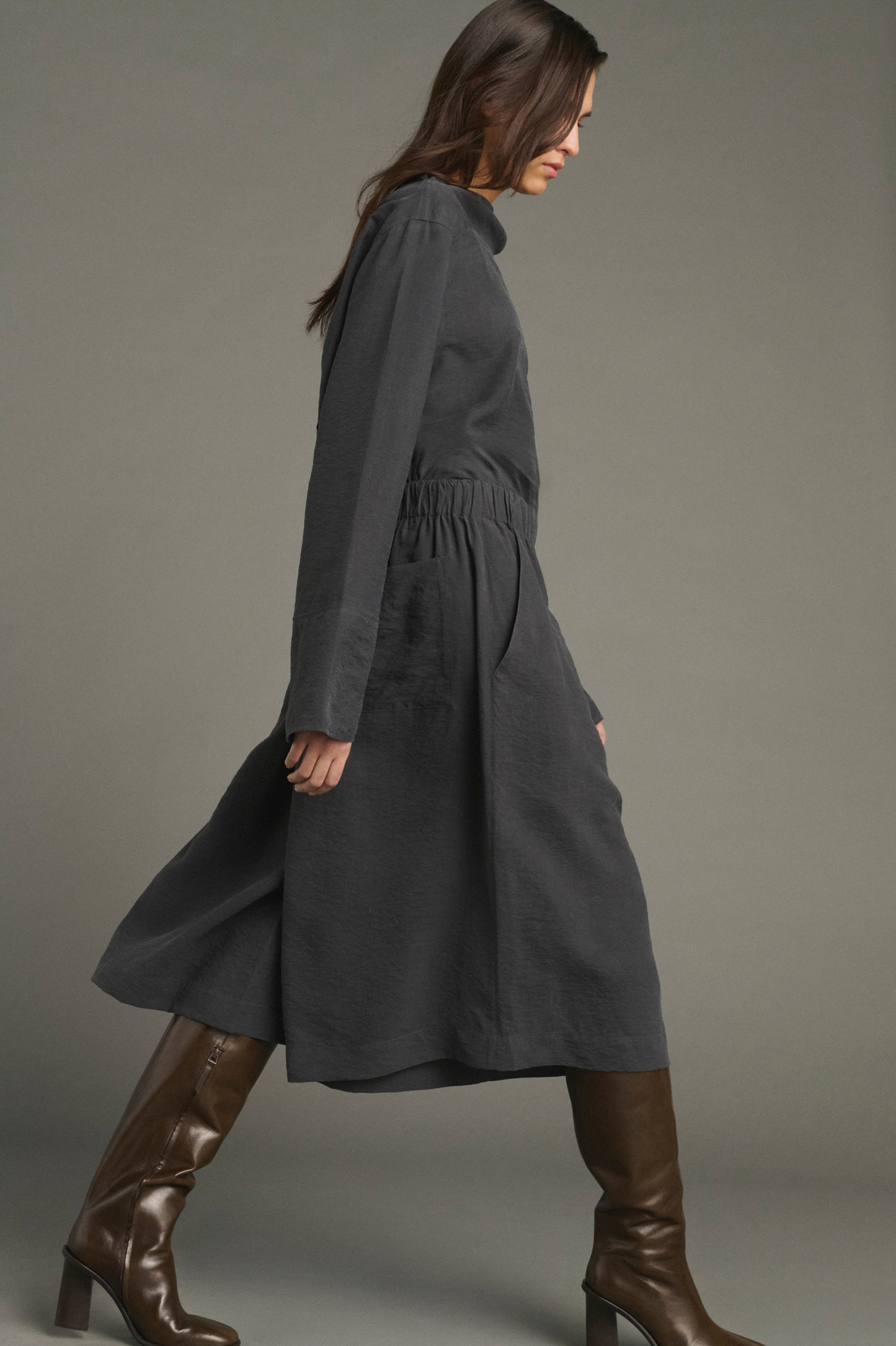 Lexie Bermuda Shorts - Anthracite Grey - Silk - Women