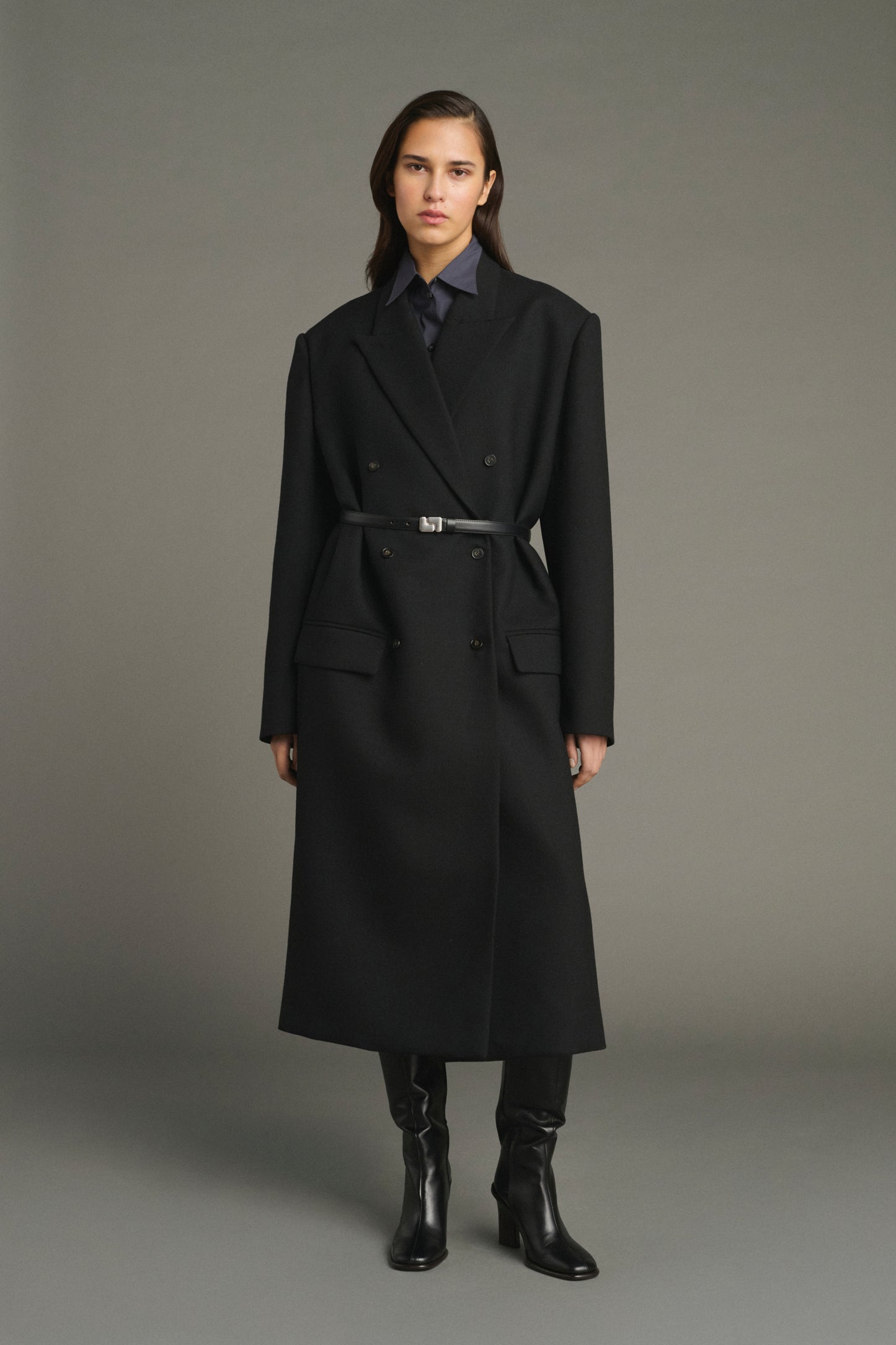 Jim Coat - Black - Wool - Women