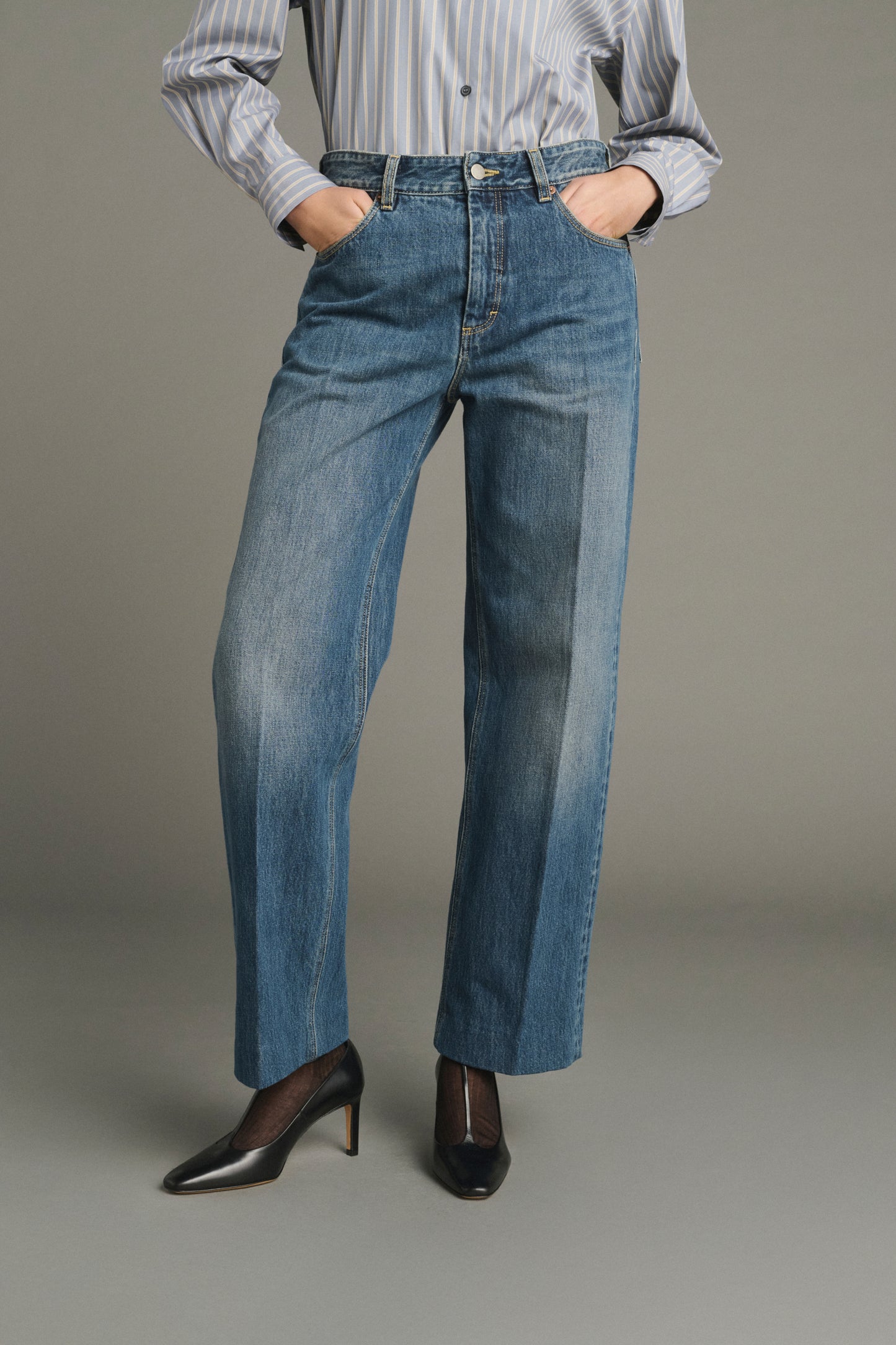 Jeans Jerry - Washed Blue denim - Coton - Women