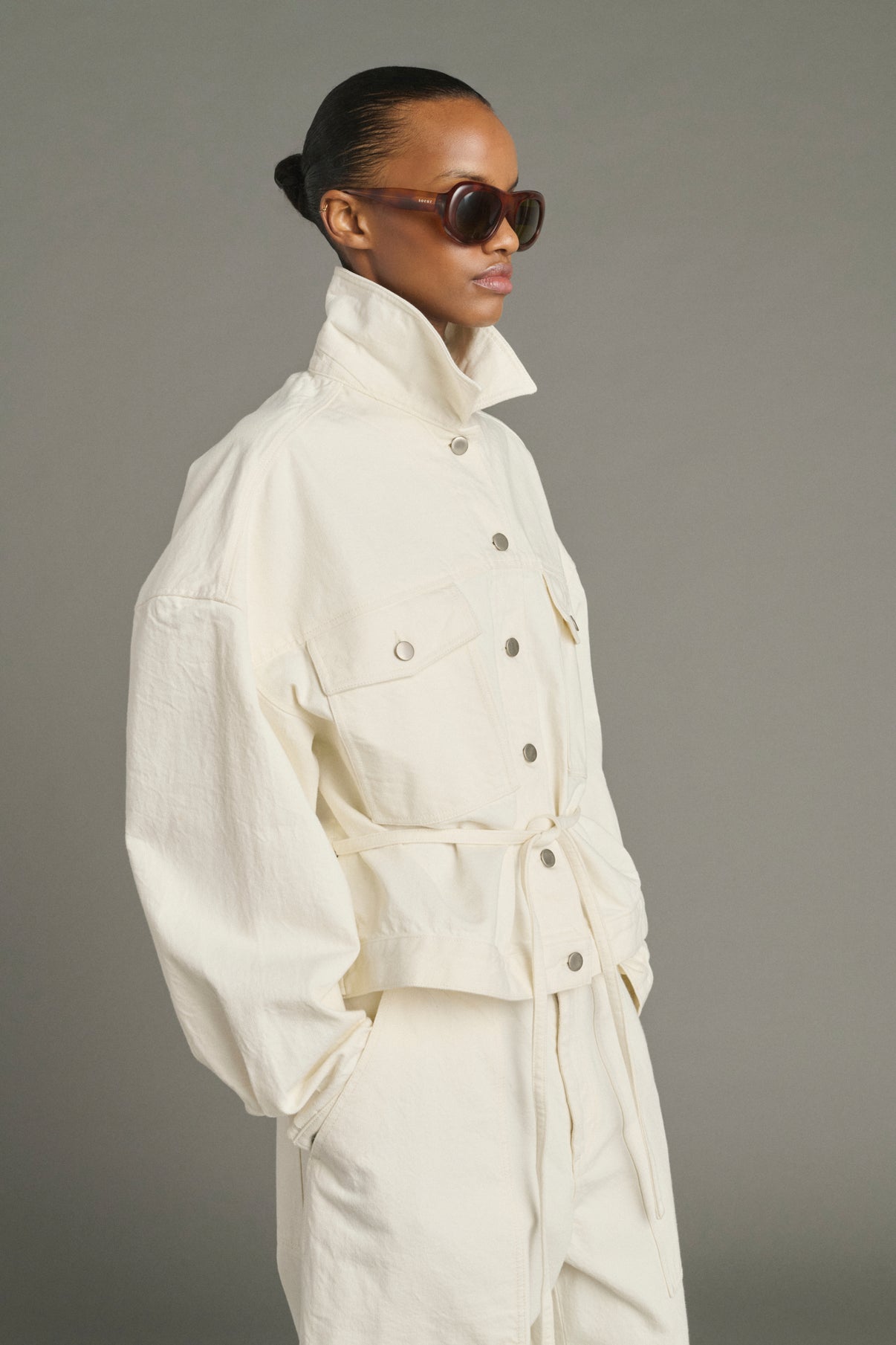 Lys jacket - Ecru - Cotton - Women vue 1