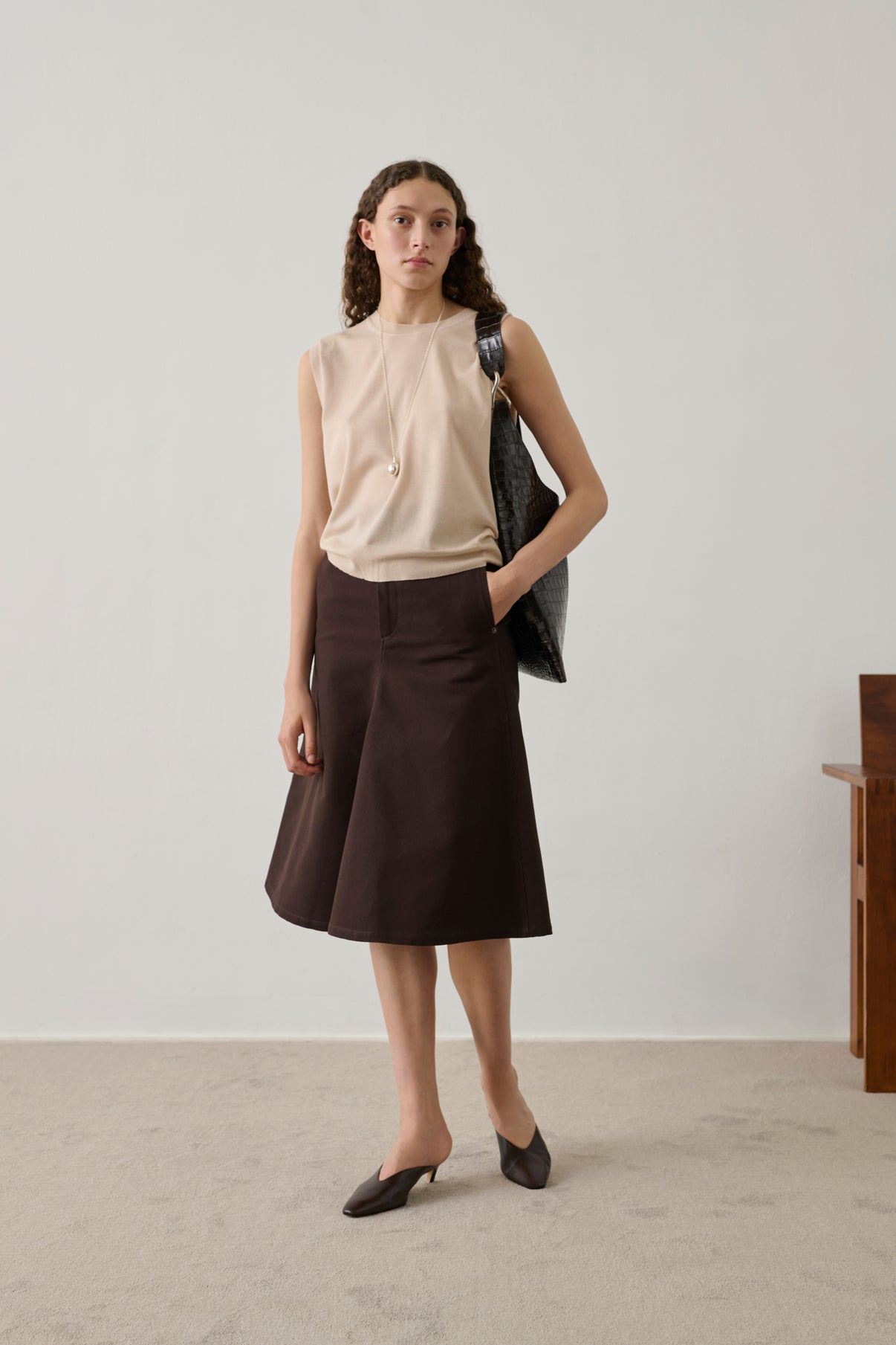 Pull Fergie - Rose Poudre - Laine mérinos - Femme vue 1