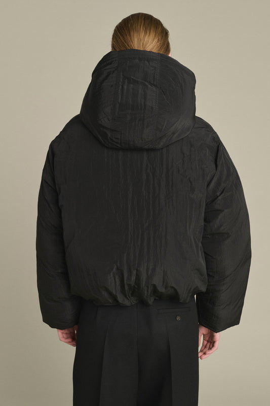 Java - Black Reversible Short Puffer Jacket for Women - Soeur