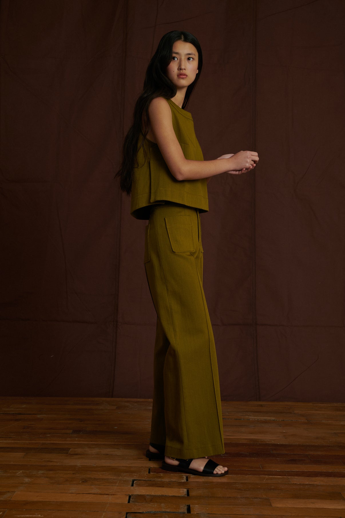 Top Pampa - Kaki - Coton - Femme vue 4