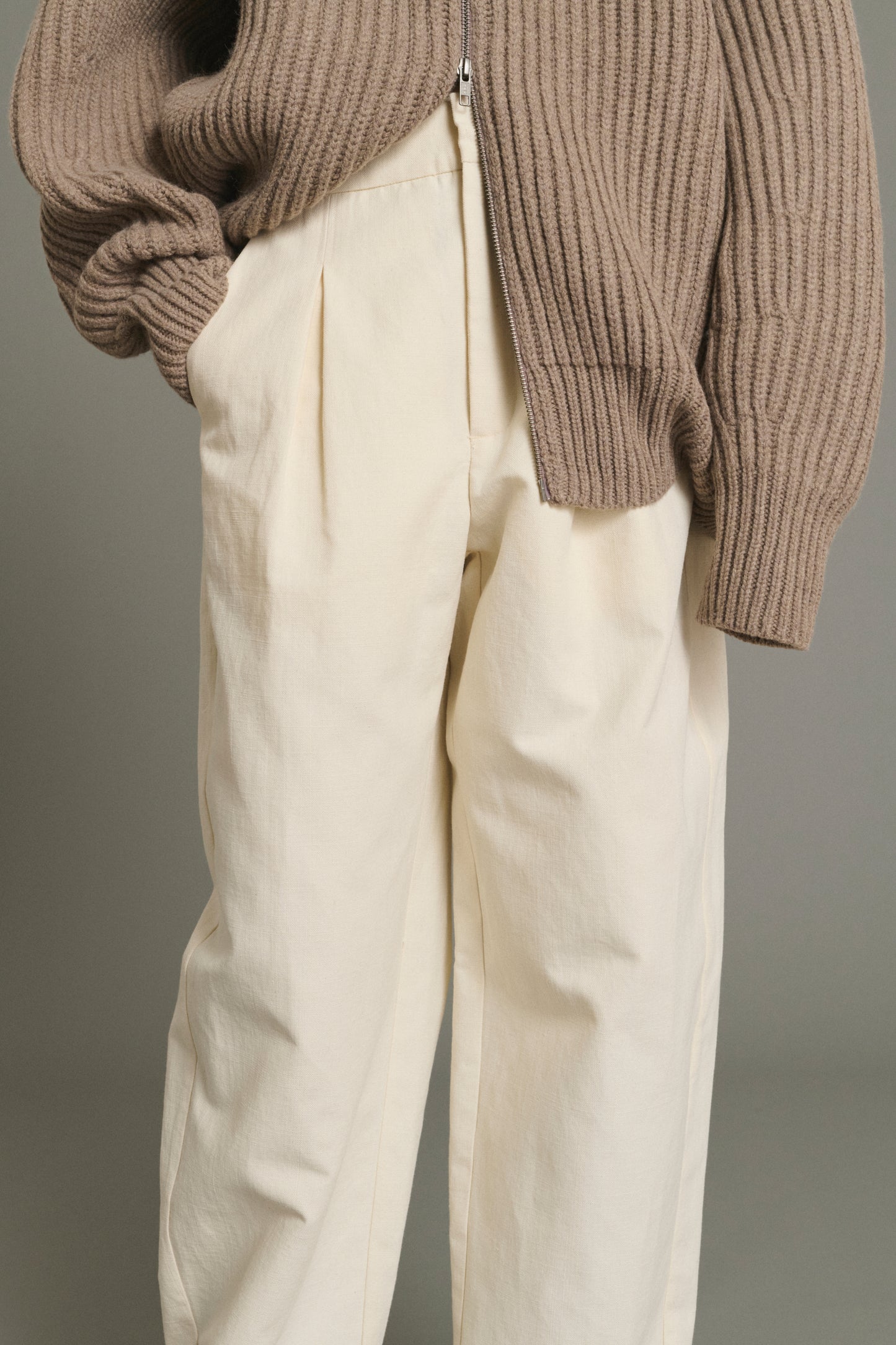 Trousers Baptiste - Ecru - Cotton - Women