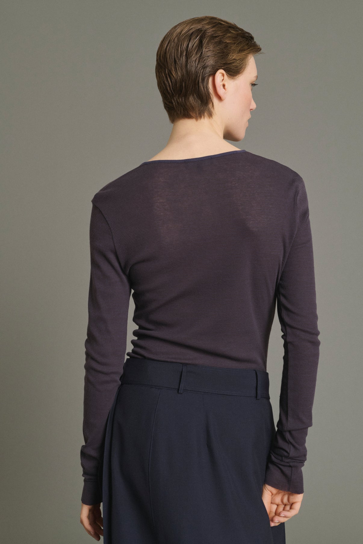 T-shirt Isabella - Brown Red/Dark Purple - Cotton - Women vue 4