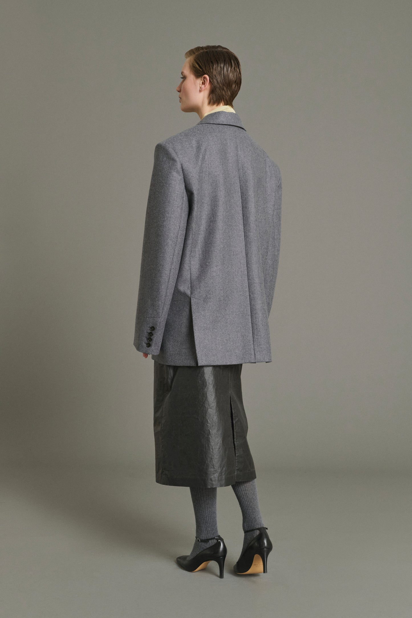 Helga jacket - Marl Grey - Wool - Women