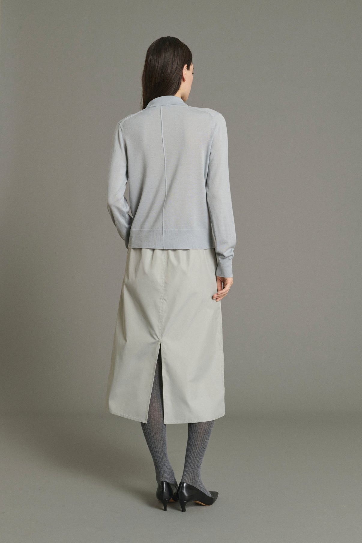 Hailey Cardigan - Pale Blue - Merino Wool - Women vue 2