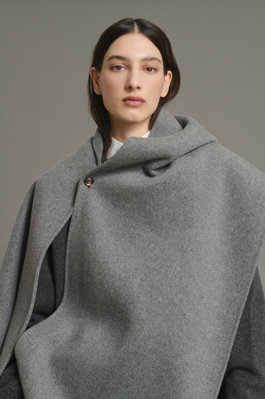 Lisette cape - Light Grey - Wool - Women