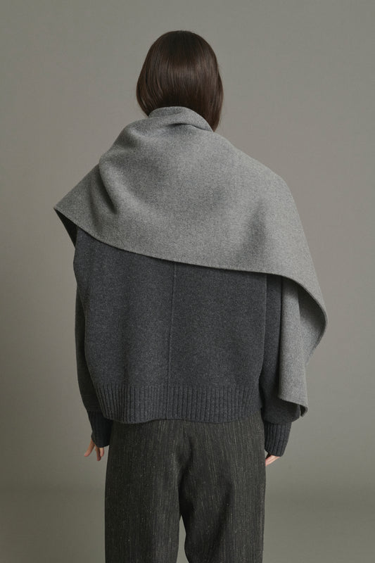 Lisette cape - Light Grey - Wool - Women