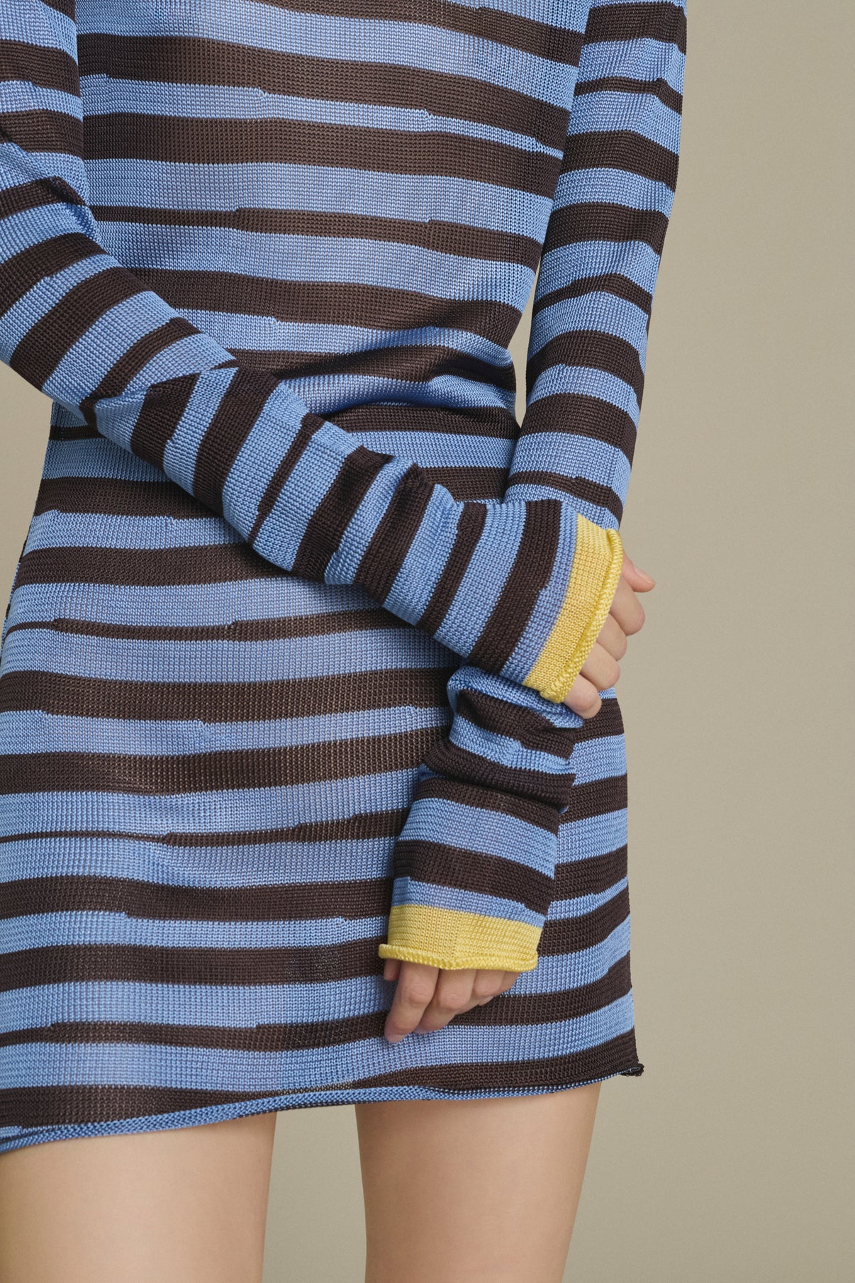 Momo mini striped mocha and sky blue dress Soeur & TL180 - Soeur vue 3