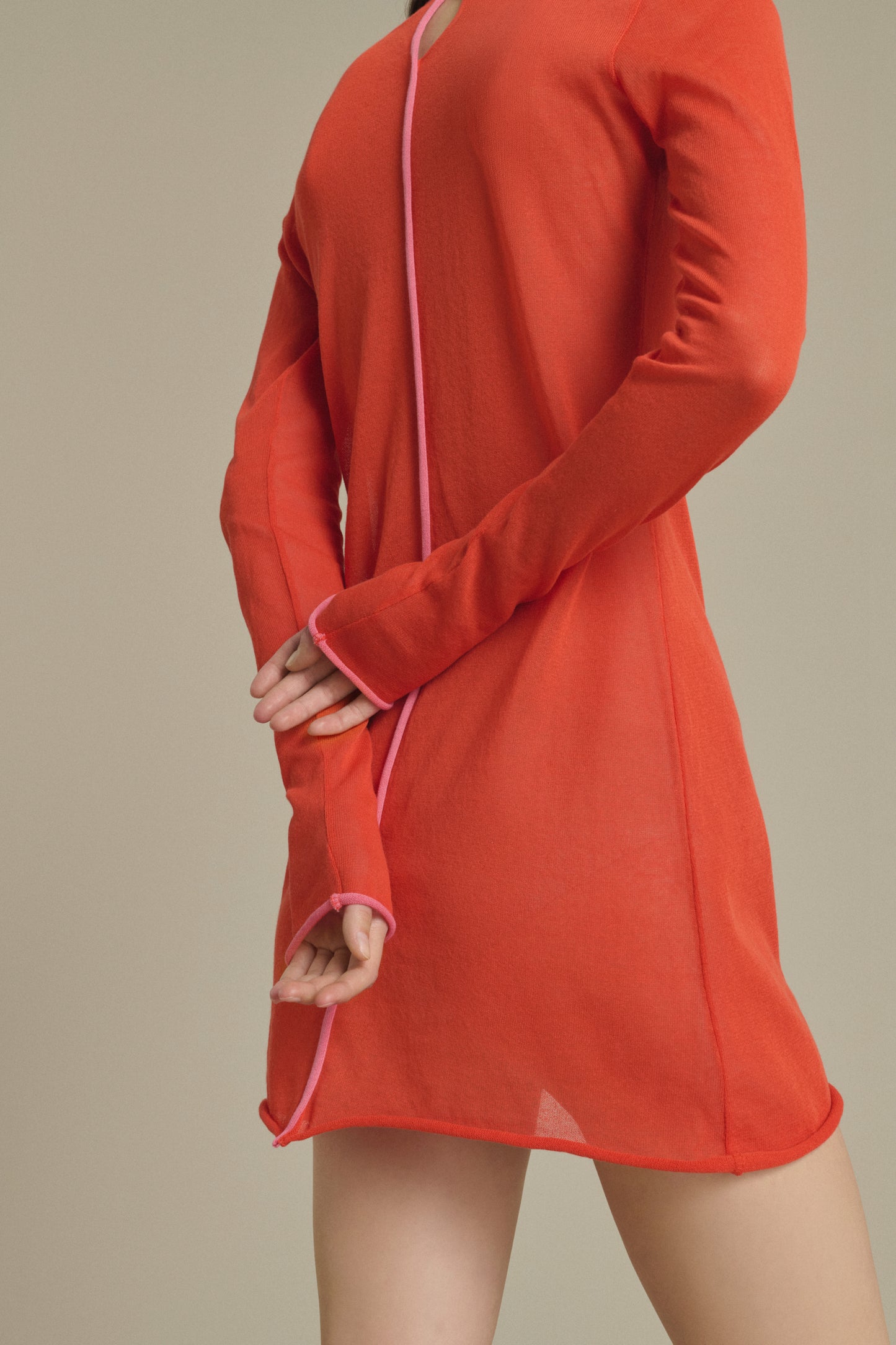 Irene Mini orange-red knit dress Soeur & TL180 - Soeur