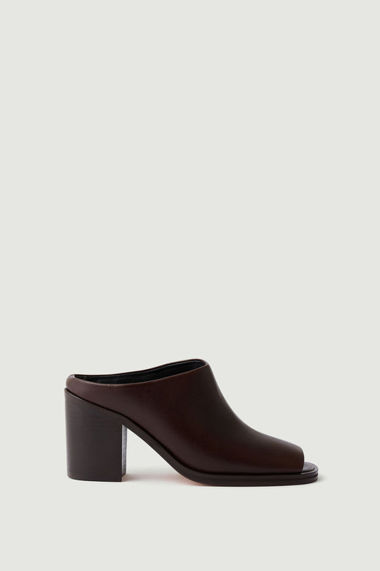 Mules Down - Marron Foncé - Cuir - Femme