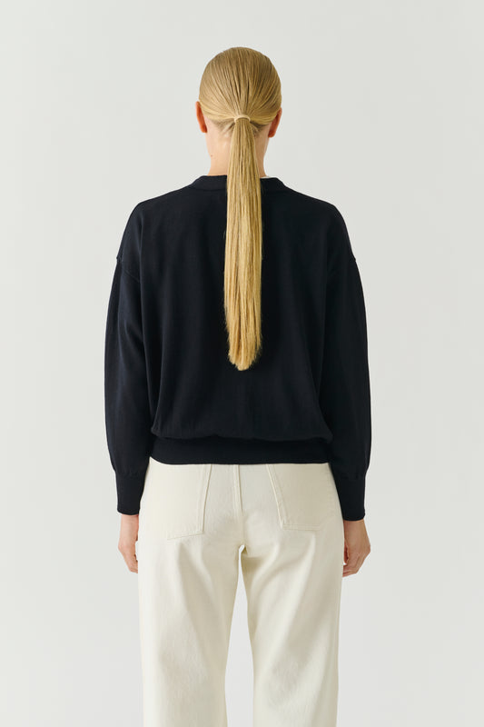 Cardigan Idem - Black - Merino Wool - Women